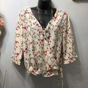 COPY - Sienna Sky V Neck Faux Wrap Flower Print B…